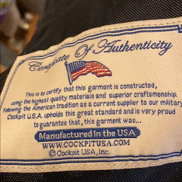 Cockpit USA Civilian Pilot Training Coat Black MED - Picture 8 of 8